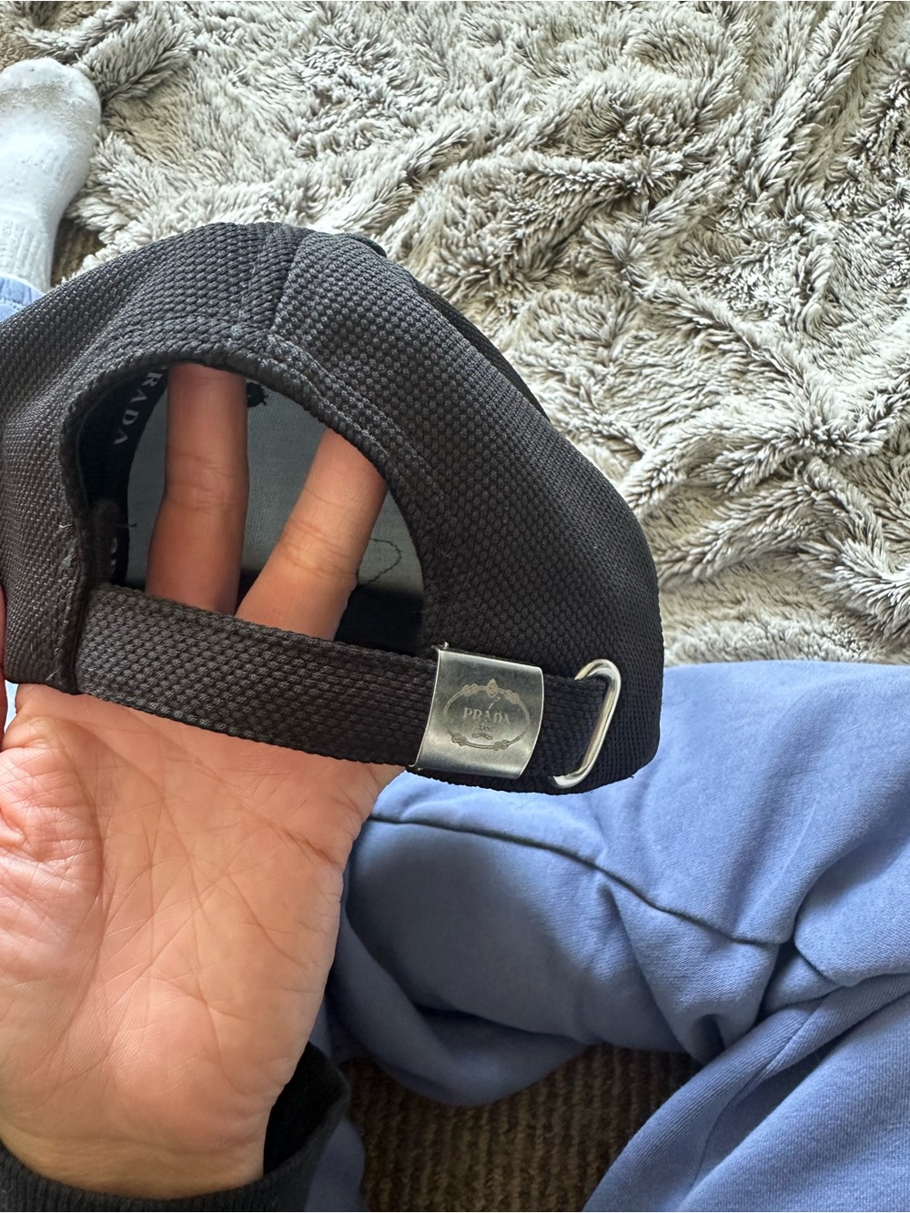 Prada Black Logo Triangle Cap - Picture 3 of 3